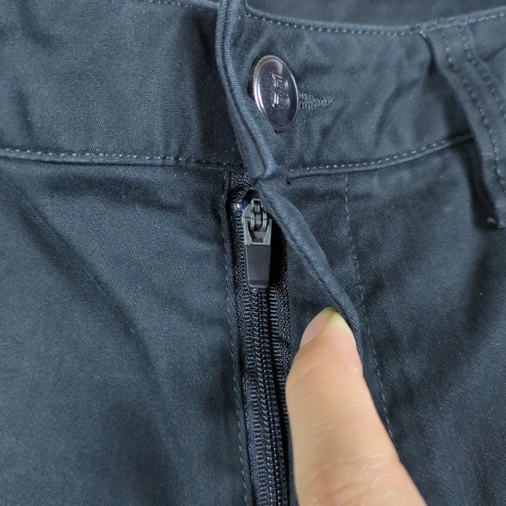 BYLT Stretch Chino Pants Mens 36x25 (34x25) Black Casual Pant Utility Pocket